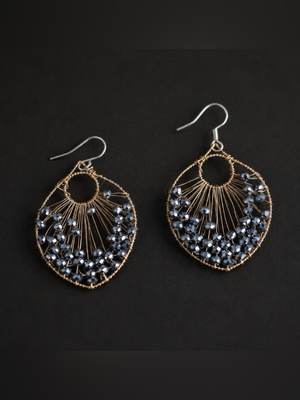 Silver-Tone Beaded Filigree Drop Earrings - Women's Jewelry